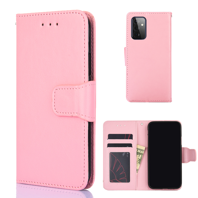 

Wallet Leather Stand Phone Shell for Samsung Galaxy A72 5G / A72 4G - Pink, Galaxy A72 5G
