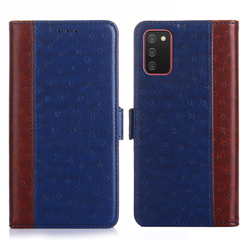 

Ostrich Texture PU Leather Wallet Phone Case with Stand for Samsung Galaxy A02s (164.2x75.9x9.1mm) - Blue, Galaxy A02s (164.2x75.9x9.1mm)