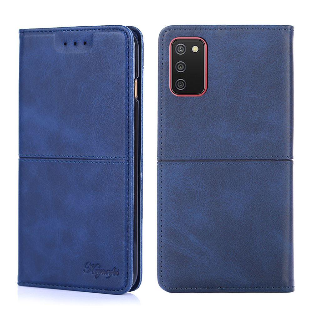 

Auto-absorbed Leather Stand Case for Samsung Galaxy A02s (164.2x75.9x9.1mm) - Blue, Galaxy A02s (164.2x75.9x9.1mm)