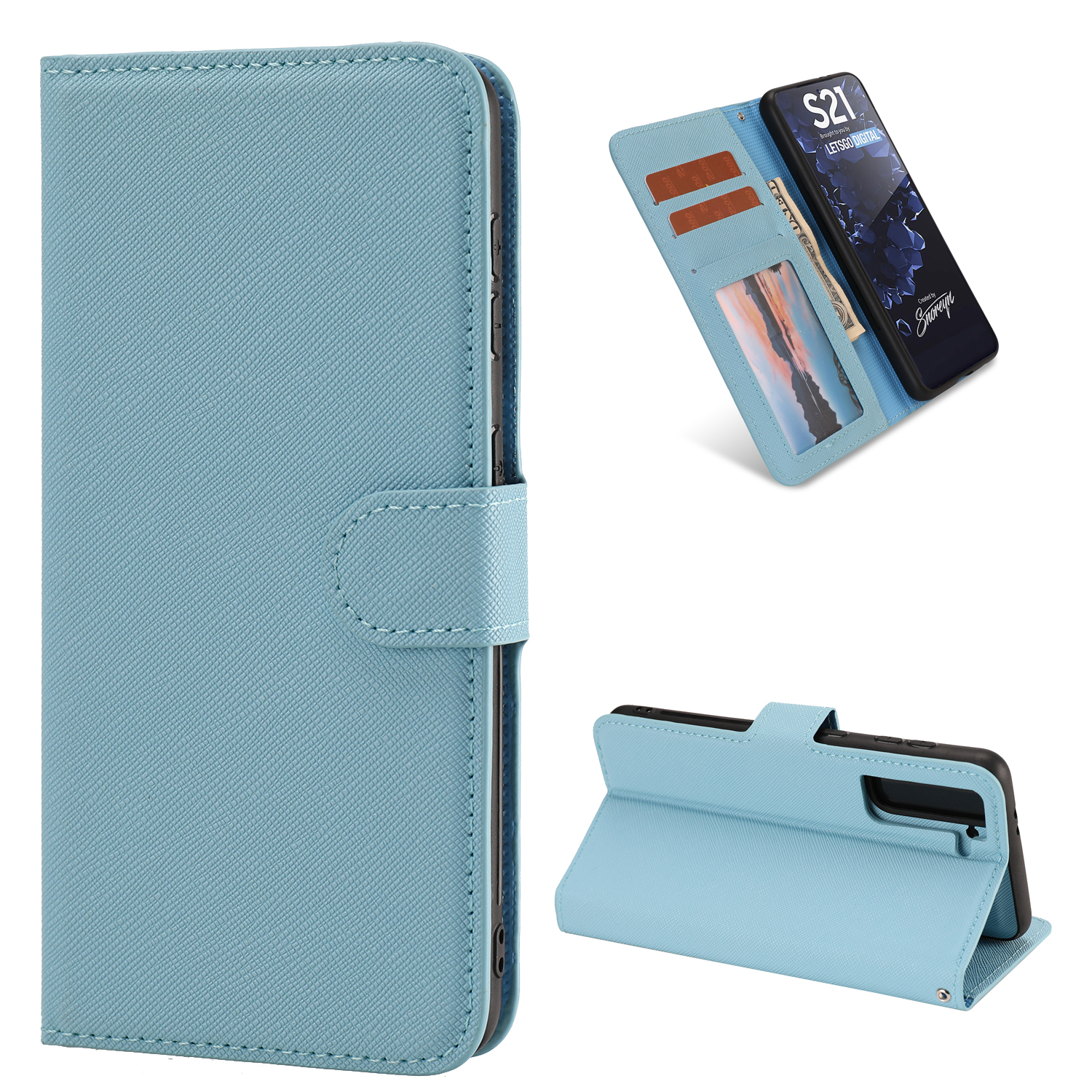 

Detachable 2 in 1 Cross Texture Leather Wallet Cover Case for Samsung Galaxy S21 4G/5G - Blue, Samsung Galaxy S20 Ultra