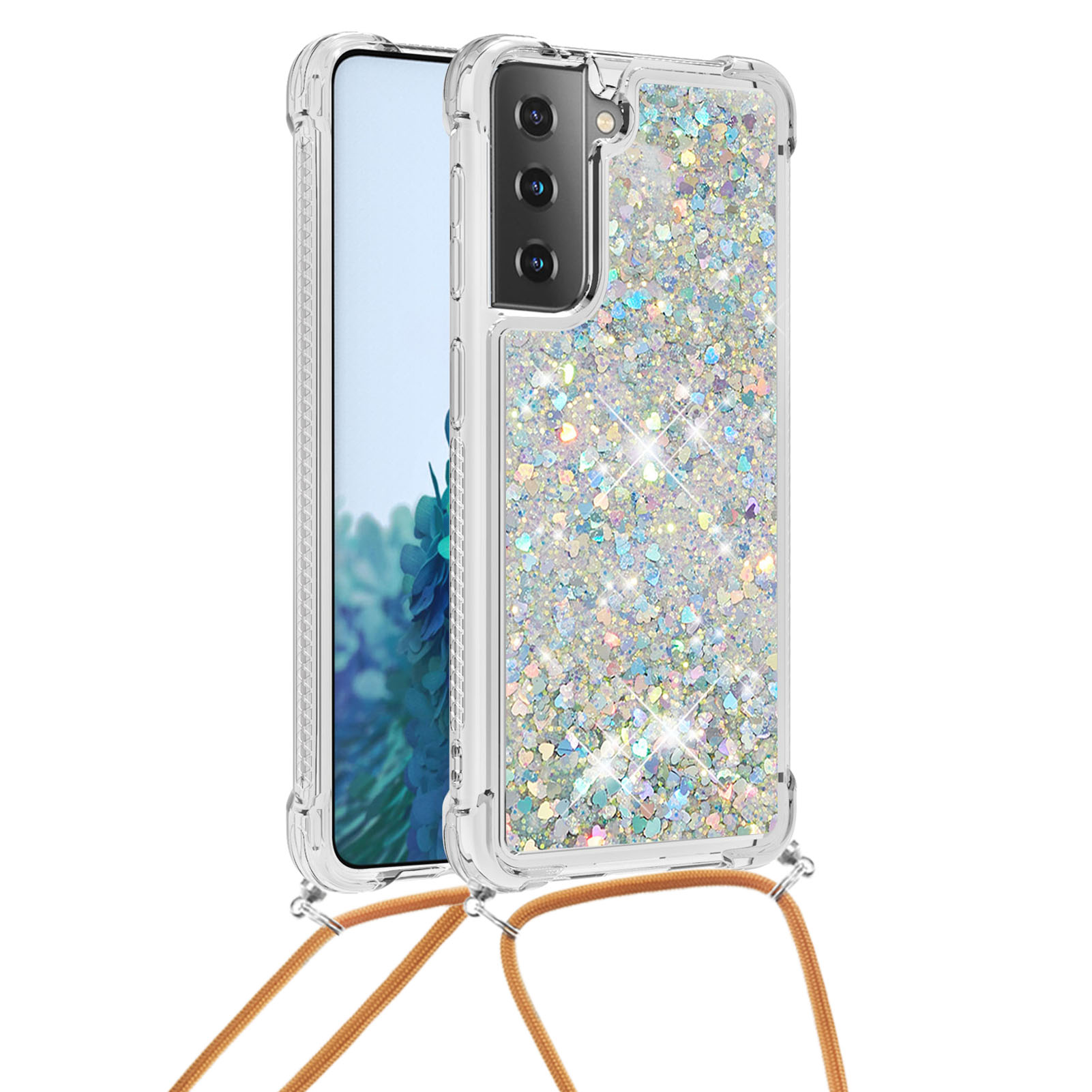 

TPU Quicksand Design Phone Cover Cover С Тарелкой Для Samsung Galaxy S21 5G - Светло-зеленый, Galaxy S21 5G