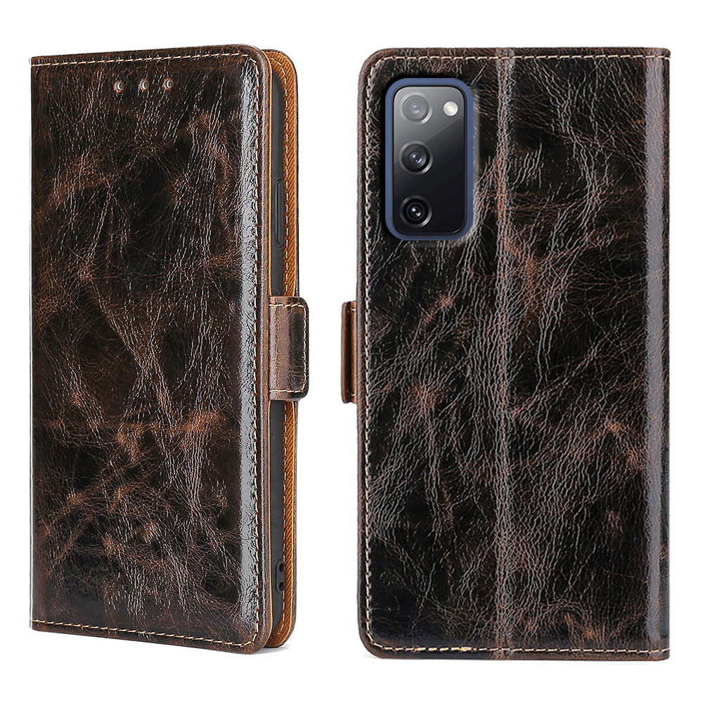 

TPU + PU Кожаный Стенд Сотовый Телефон Чехол Для Samsung Galaxy S20 FE / S20 Fan Edition / S20 FE 5G / S20 Fan Edition 5G - Коричневый, Galaxy S20 FE 5G