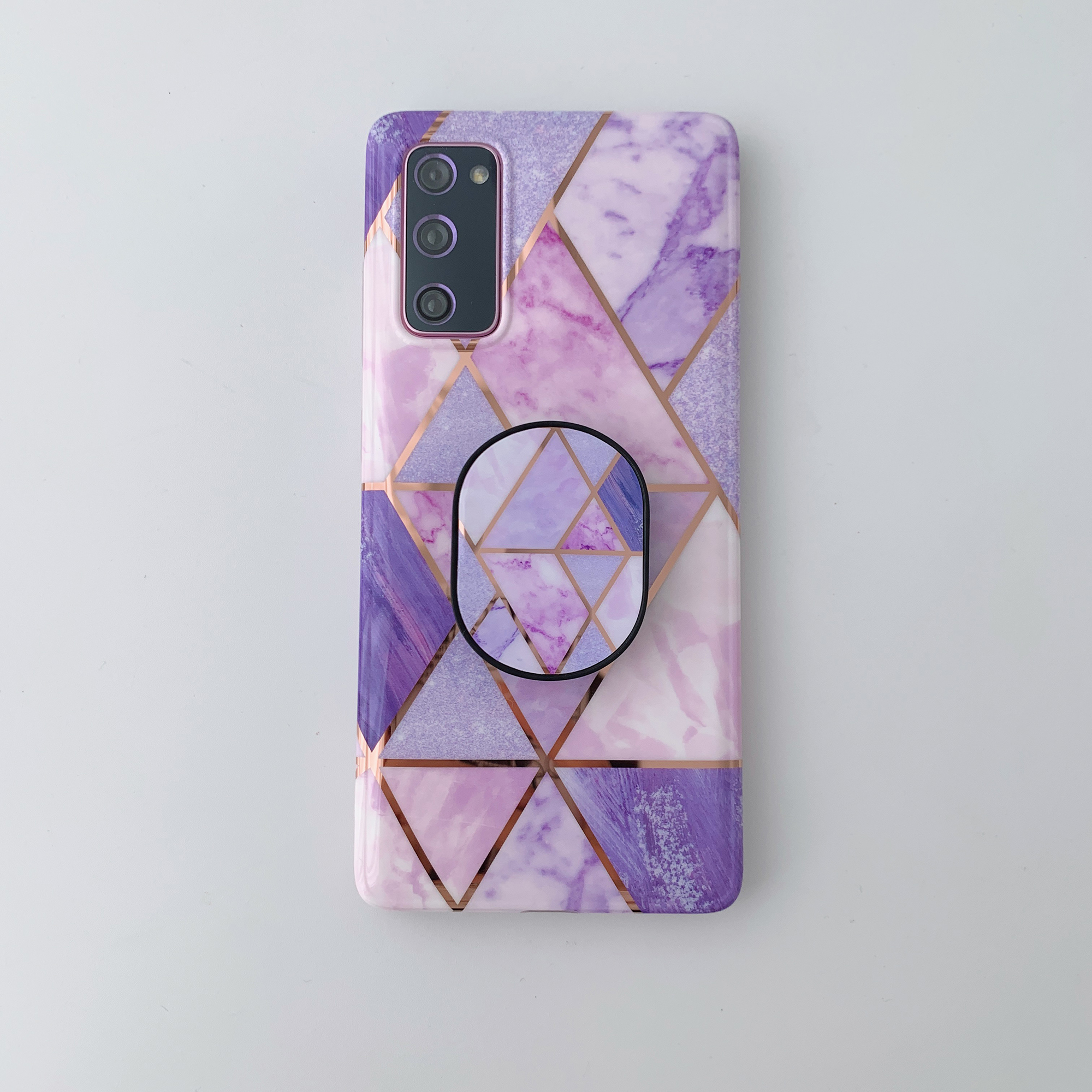 

Plating Splicing Marble Pattern Rotary Folding Kickstand Case for Samsung Galaxy S20 FE 4G/FE 5G/S20 Lite - Style A, Galaxy S20 Lite