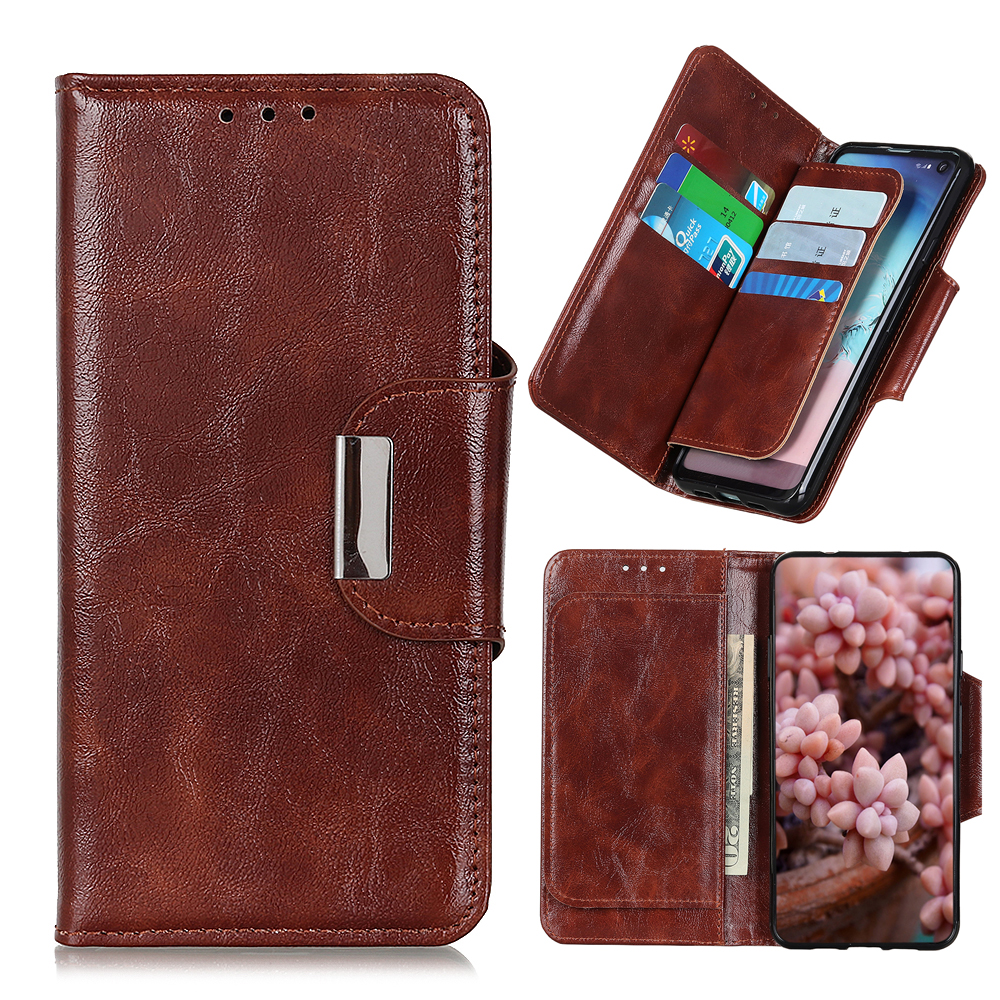 

6 Card Slots Wallet Crazy Horse Skin Leather Case for Samsung Galaxy A02s (164.2x75.9x9.1mm) - Brown, Galaxy A02s (164.2x75.9x9.1mm)