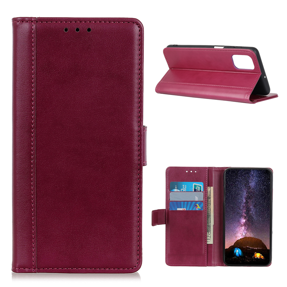 

Wallet Stand Leather Phone Case Accessory for Samsung Galaxy A02s (164.2x75.9x9.1mm) - Red, Galaxy A02s (164.2x75.9x9.1mm)