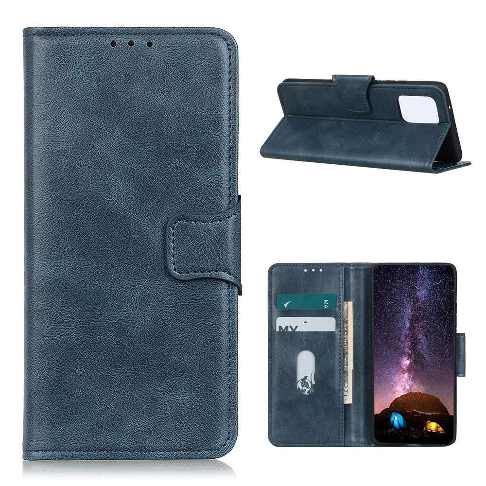 

Crazy Horse PU Leather Wallet Stand Protector Cover for Samsung Galaxy A02s (164.2x75.9x9.1mm) - Blue, Galaxy A02s (164.2x75.9x9.1mm)