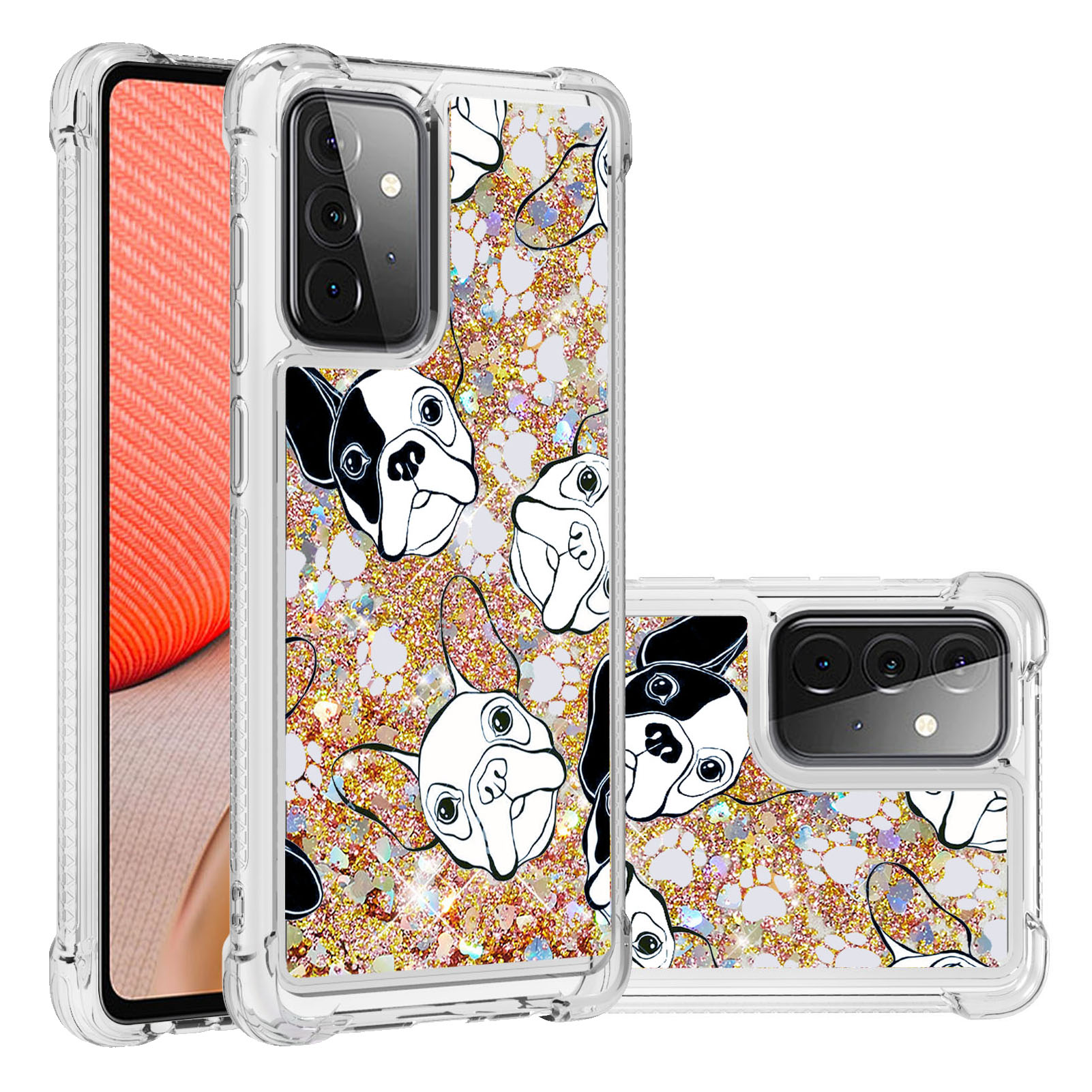 

Patterned Quicksand Drop-proof Phone Protector for Samsung Galaxy A72 5G TPU Cover - Dog, Galaxy A72 5G
