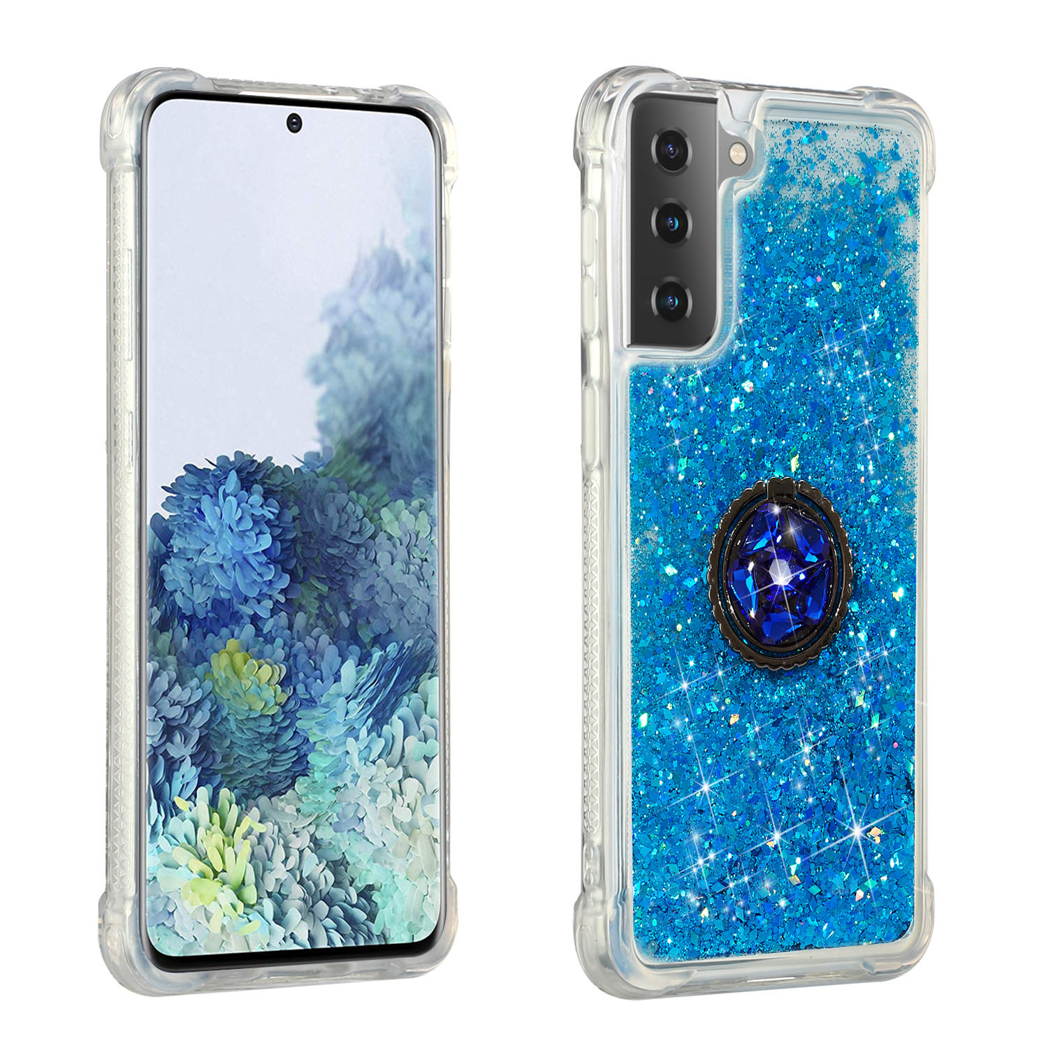 

Bletitter Powder Kickgstry Quicksand Cover TPU Для Samsung Galaxy S21 5G - Синий, Galaxy S21 5G