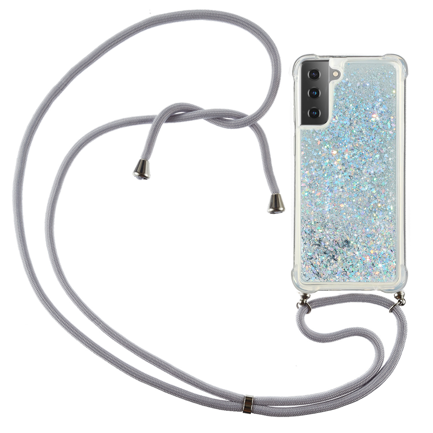 

Quicksand TPU Case with Hanging Rope for Samsung Galaxy S21+ 5G - Silver, Samsung Galaxy S21+