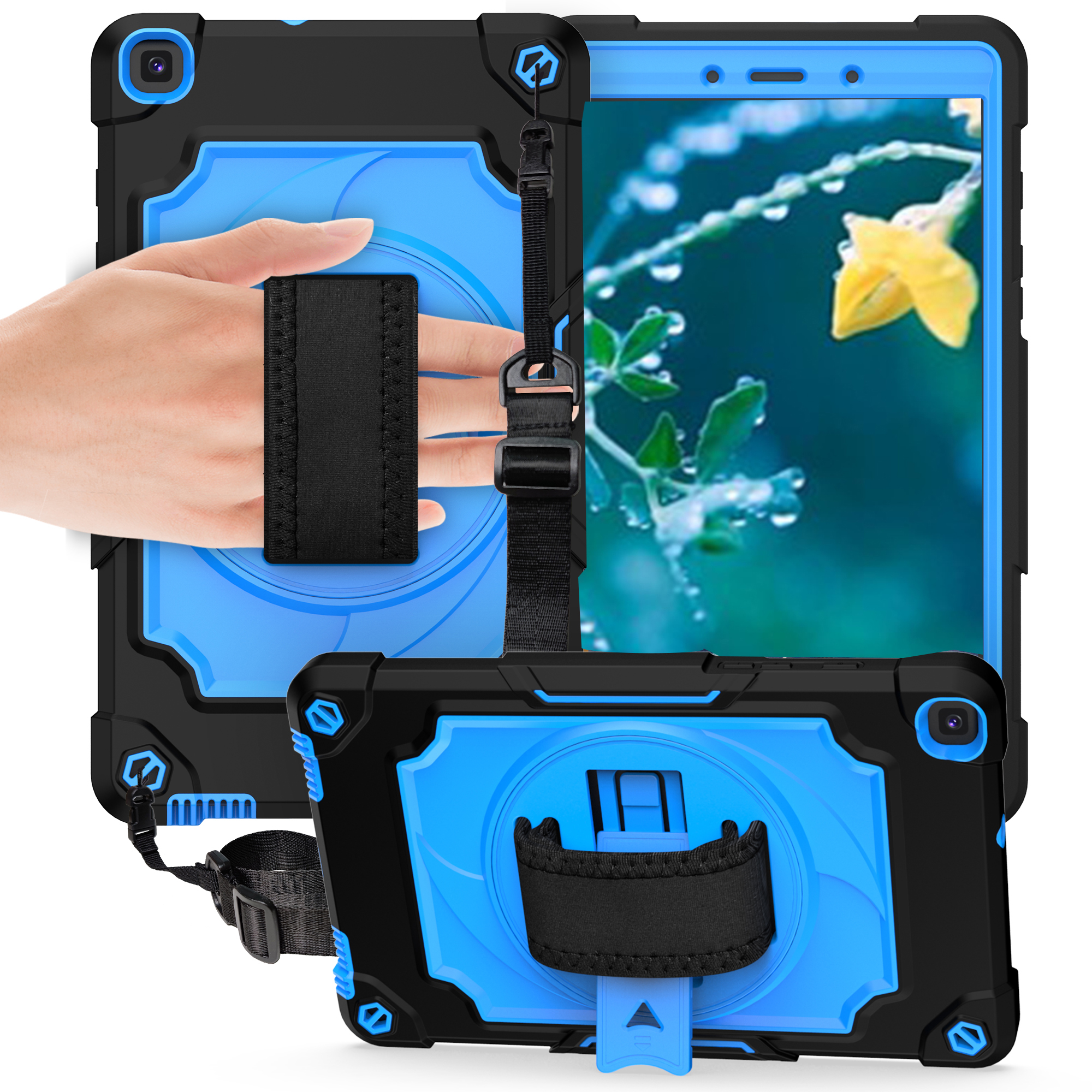 

Shockper-надежный пк и Силиконовый Корпус Таблеток с Kickstand Для Samsung Galaxy Tab A 8.0 Wi-Fi (2019) SM-T290 - Черный/синий, Galaxy Tab A 8.0 (2019)