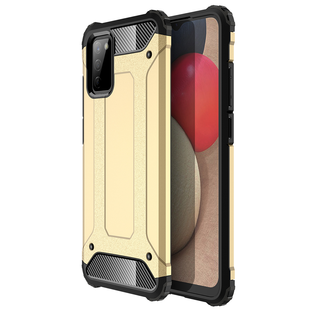 

For Samsung Galaxy A02s (164.2x75.9x9.1mm) Drop Protection Hard PC + Soft TPU Shockproof Defender Cover- Gold, Galaxy A02s (164.2x75.9x9.1mm)