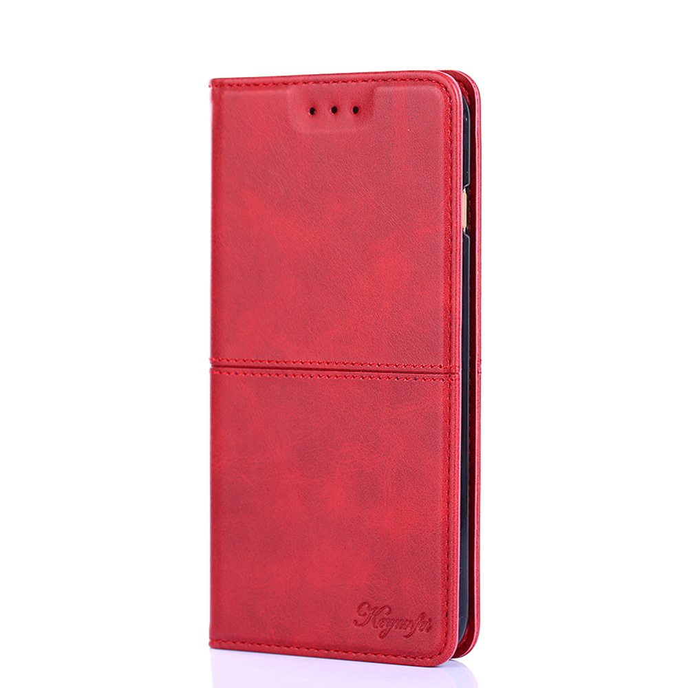 

Auto-absorbed Leather Stand Case with Card Slots for Samsung Galaxy A12 - Red, Galaxy A12