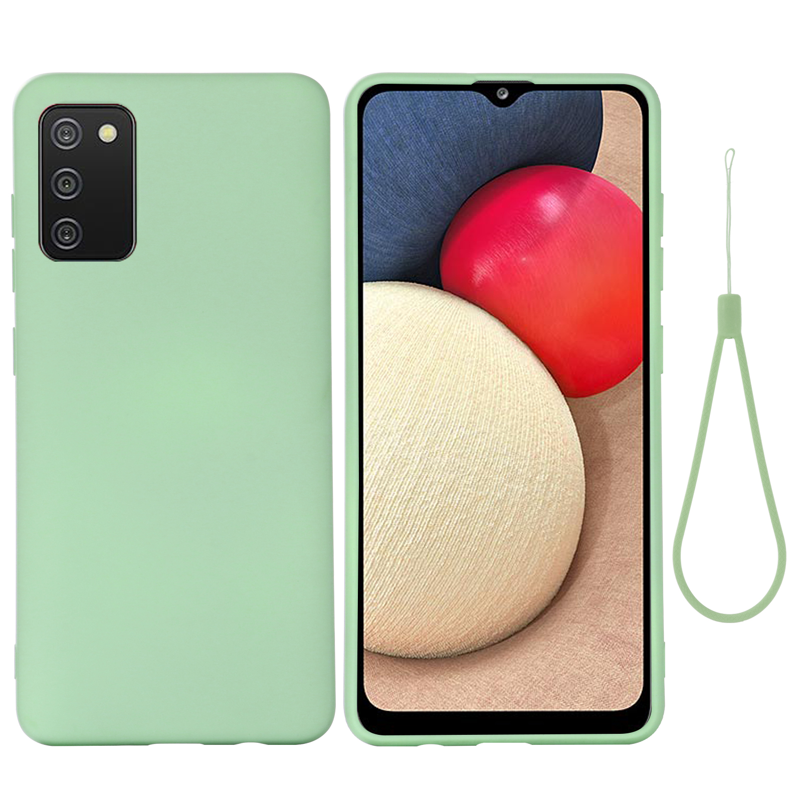 

Падение Мягкого Жидкого Силикона Для Samsung Galaxy A02S (164,2x75,9х9,1 Мм) - Зеленый, Galaxy A02s (164.2x75.9x9.1mm)