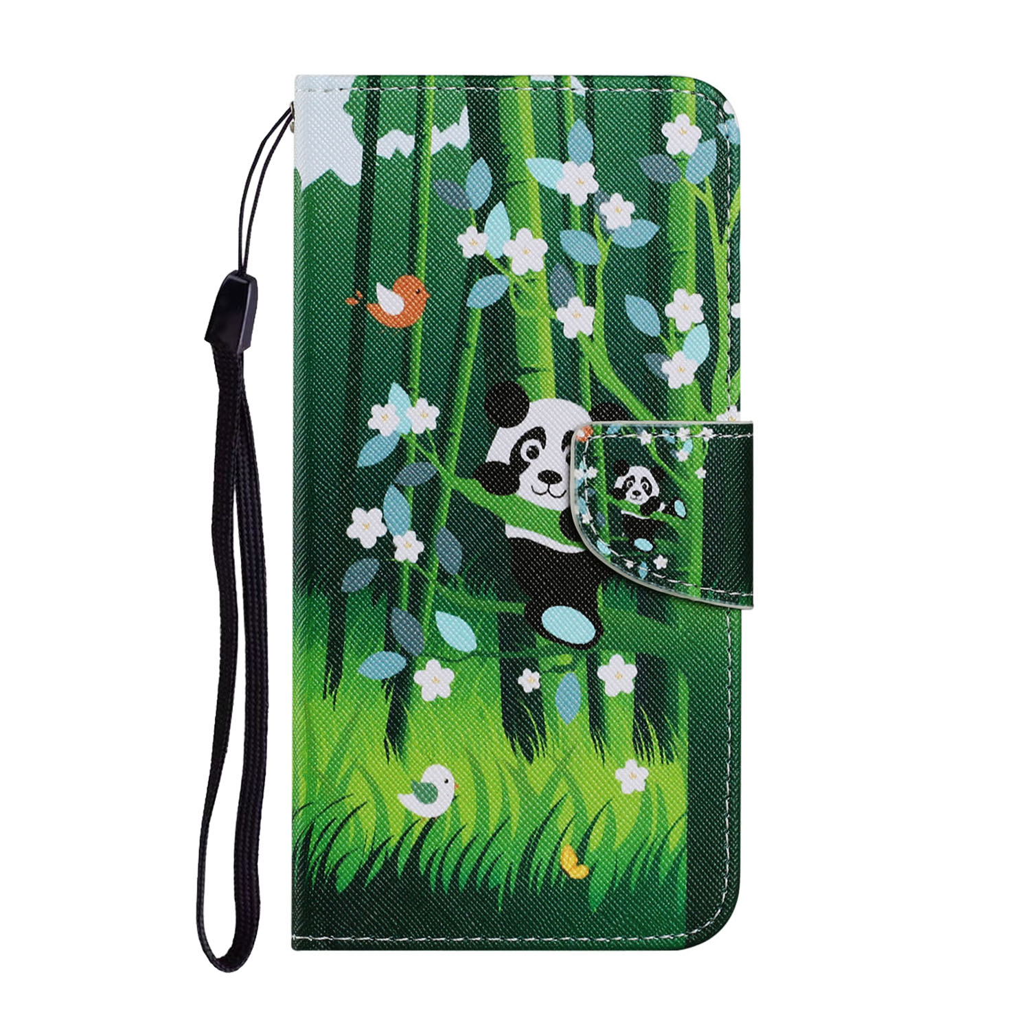 

Печать Pattern Printing TPU + PU Кожаный Кошелек. / A72 4G - Панда, Galaxy A72 5G