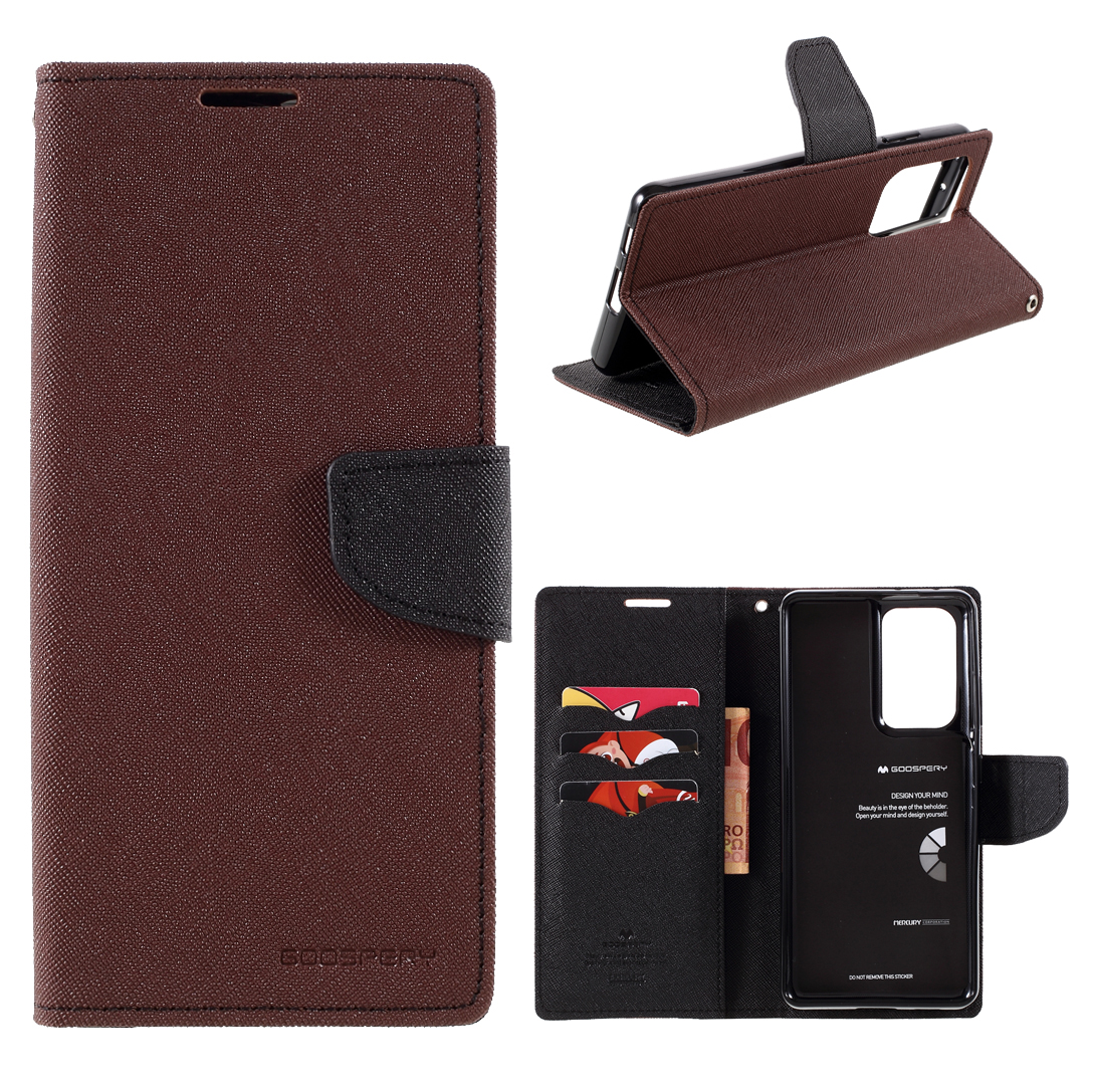 

Mercury Goospery Кожаный Кожаный Стенд Для Samsung Galaxy S21 Ultra Cover - Коричневый, Galaxy S21 Ultra 5G