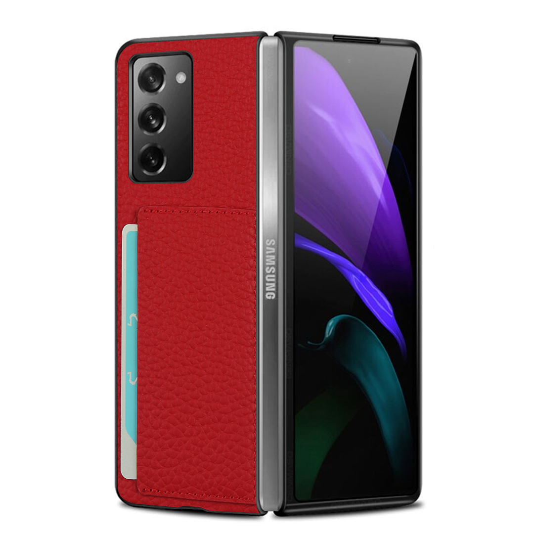 

Litchi Texture Genuine Leather Case with Card Slot for Samsung Galaxy Z Fold2 5G - Red, Galaxy Z Fold2 5G