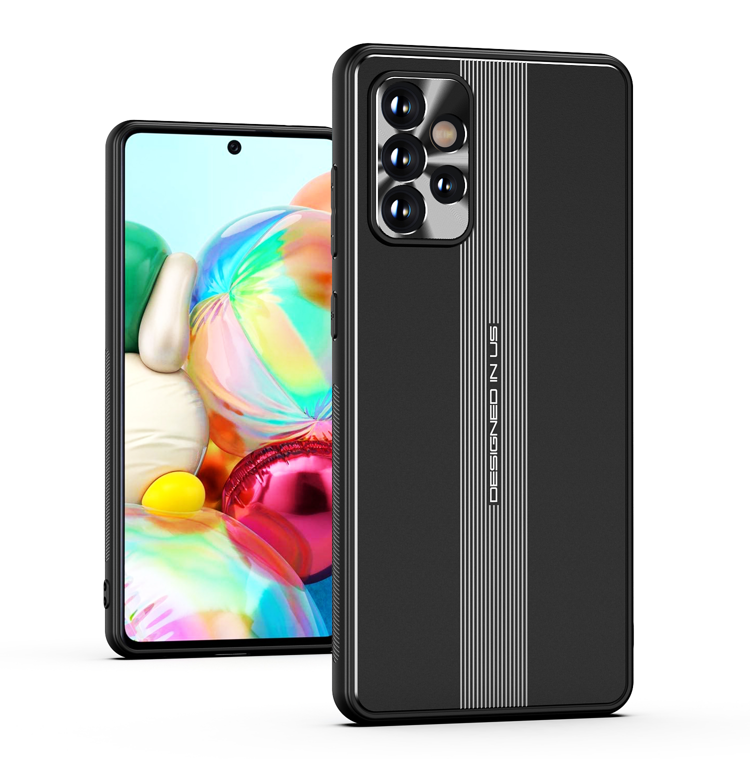 

Built-in Magnet Sheet Design Full Protection TPU + Metal Shockproof Hybrid Protective Case for Samsung Galaxy A72 4G/5G - Black, Galaxy A72 5G