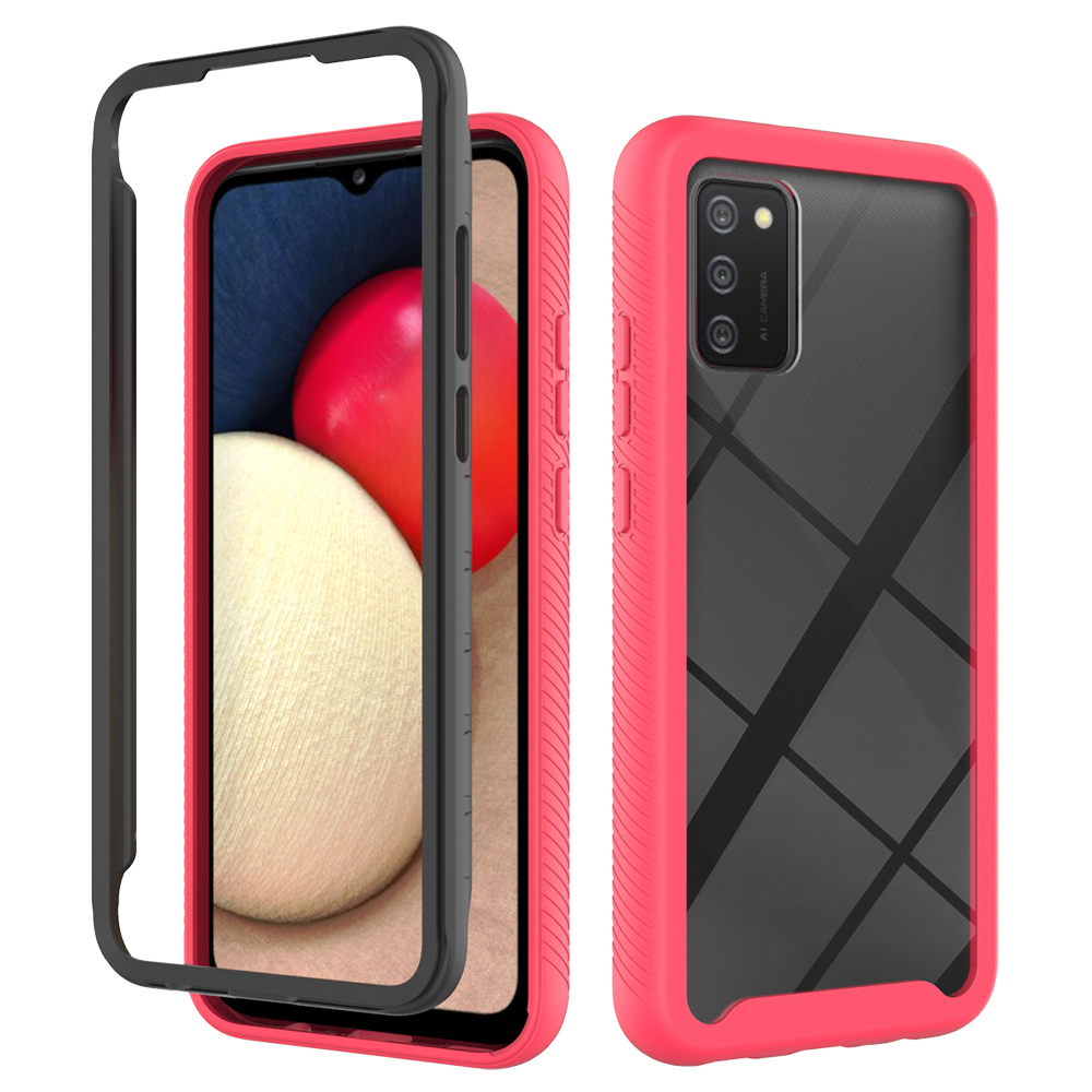 

Shockproof Clear PC + TPU Hybrid Phone Case for Samsung Galaxy A02s (164.2x75.9x9.1mm) Cover - Red, Galaxy A02s (164.2x75.9x9.1mm)