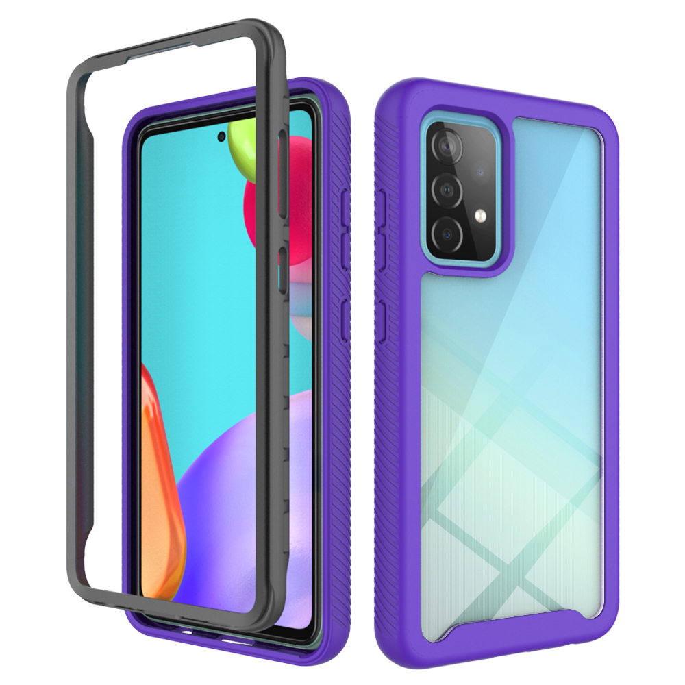 

Shockproof Clear PC + TPU Combo Protective Case for Samsung Galaxy A52 5G/4G Cover - Purple, Galaxy A52 5G