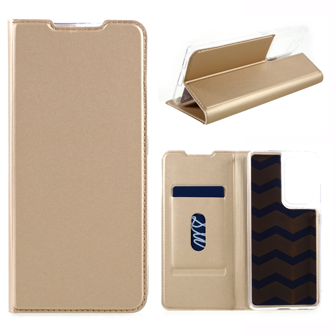 

New Card Slot Design Magnetic Suction Leather Stand Case for Samsung Galaxy S21 Ultra 5G - Gold, Galaxy S21 Ultra 5G