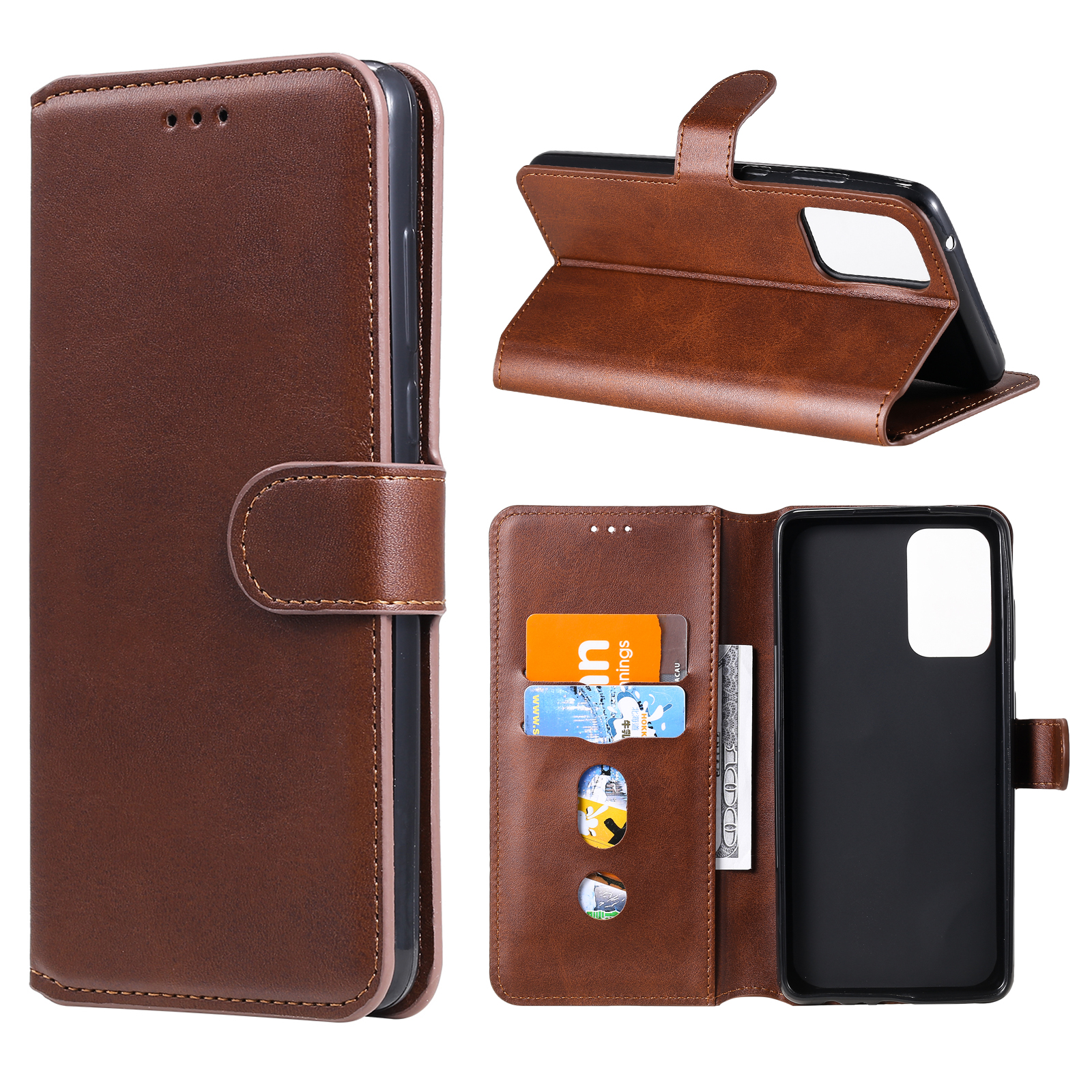 

Классическая Подставка Кошелька Flip Leather Phone Case Для Samsung Galaxy A72 5G / A72 4G - Коричневый, Galaxy A72 5G