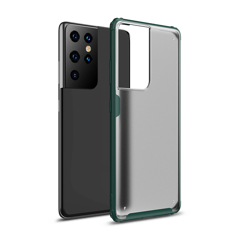 

IPAKY Hard PC + TPU Protective Case for Samsung Galaxy S21 Ultra 5G Cover - Green, Galaxy S21 Ultra 5G