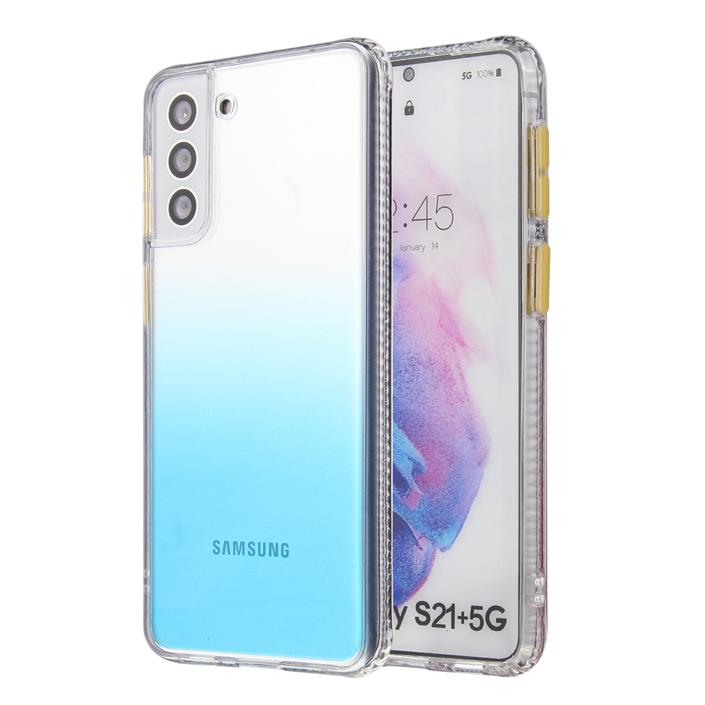 

Gradient Solid Color Soft TPU + Acrylic Hybrid Phone Cover Shell for Samsung Galaxy S21 5G - Blue, Galaxy S21 5G