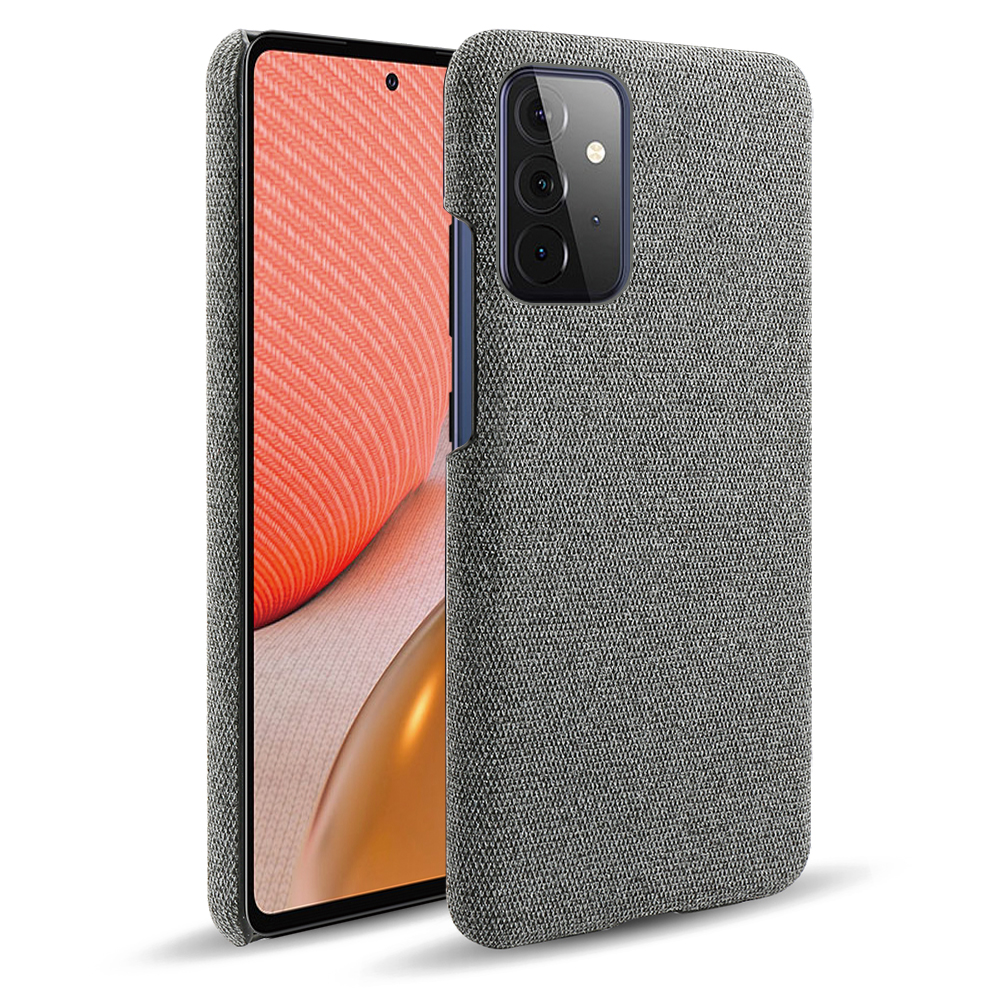 

KSQ Cloth Texture Plastic Back Case for Samsung Galaxy A72 5G / A72 4G - Grey, Galaxy A72 5G