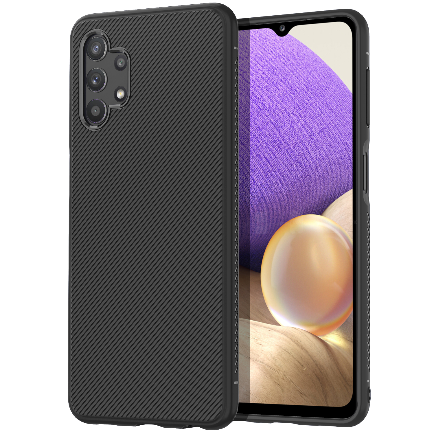 

Jazz Series Twill Texture Flexible Super Slim Thicken TPU Case for Samsung Galaxy A32 5G - Black, Galaxy A32 5G
