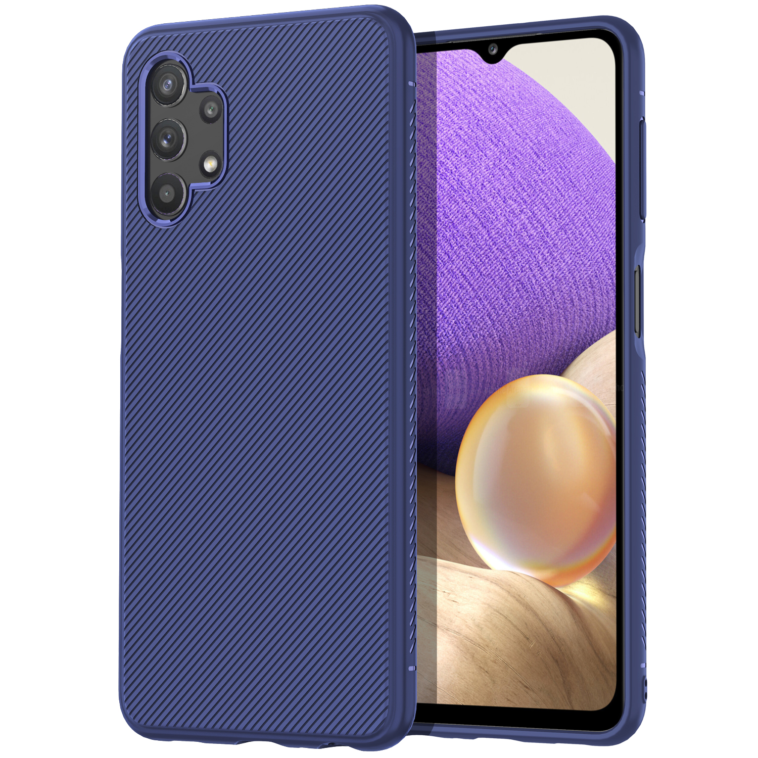 

Текстура Джазовой Серии Twill Гибкий Супер Тонкий Сгущает Корпус TPU Для Samsung Galaxy A32 5G - Синий, Galaxy A32 5G