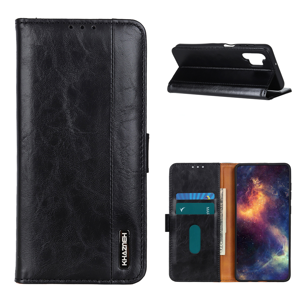 

KHAZNEH Full Potection Leather Phone Wallet Stand Case for Samsung Galaxy A32 4G (EU Version) - Black, Galaxy A32 4G (EU Version)