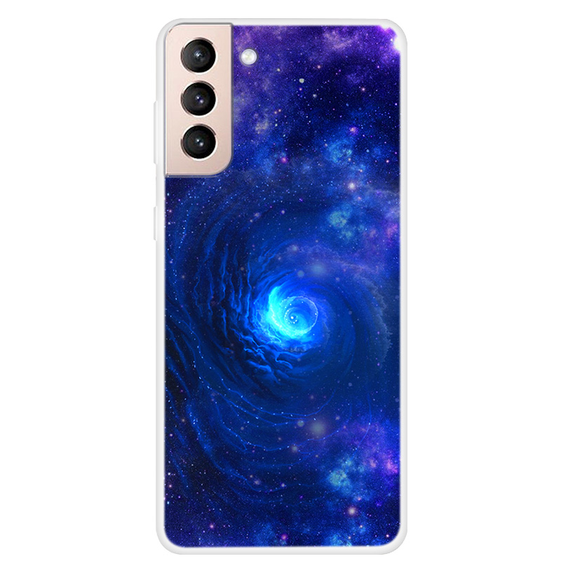 

Гибкий TPU Phone Soft Case со Starry Sky Pattern Printing Для Samsung Galaxy S21 4G/5G - Голубая Планета, Galaxy S21 5G