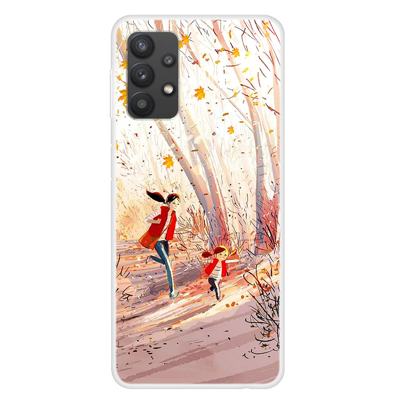 

Гибкий Сотовый Телефон TPU Мягкий Чехол Со Стильным Рисунком Печать Для Samsung Galaxy A32 5G - Семья, Galaxy A32 5G