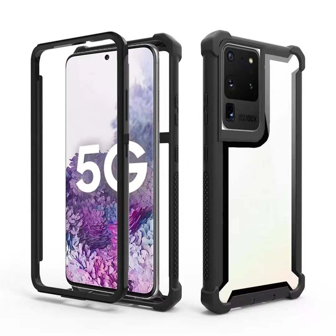 

Shock-absorbed PC + TPU Combo Cell Phone Cover for Samsung Galaxy S21 Ultra 5G - Black, Galaxy S21 Ultra 5G