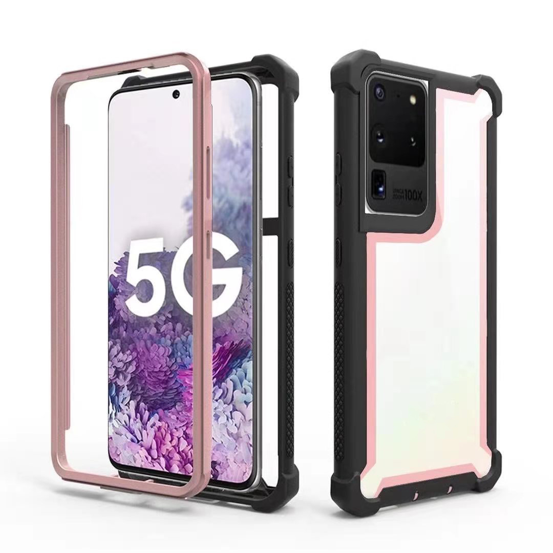 

Шоковое Поглощение пк + Тпу Combo Cover Coplepe Для Samsung Galaxy S21 Ultra 5G - Розовое Золото, Galaxy S21 Ultra 5G