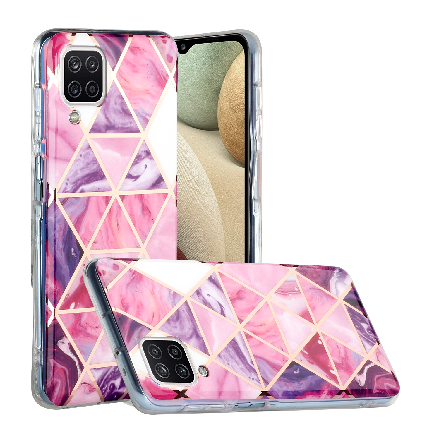 

Мраморная Узорная Печать IMD Мягкая ТПУ Задняя Крышка Для Samsung Galaxy A12 - Стиль C., Galaxy A12