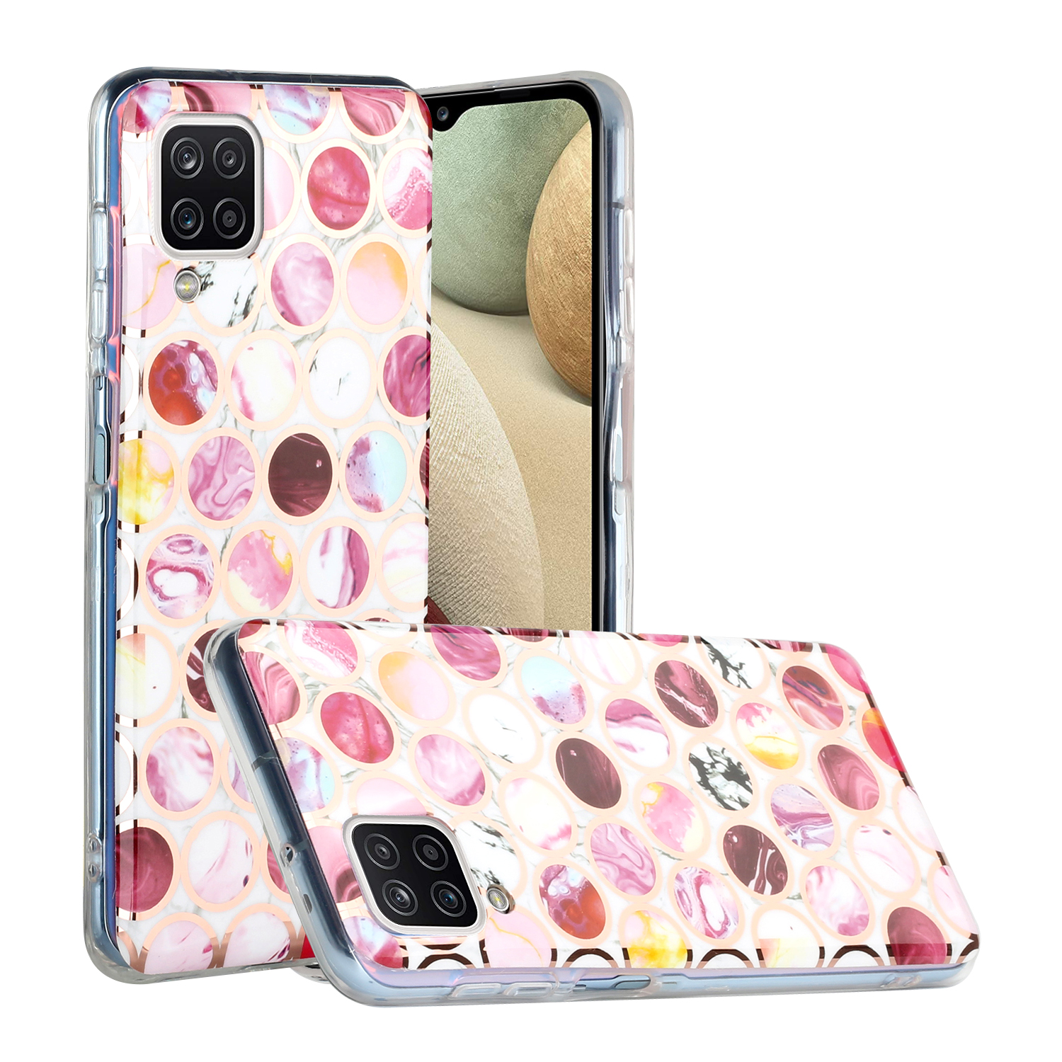 

Marble Pattern Printing IMD Soft TPU Back Cover for Samsung Galaxy A12 - Style J, Galaxy A12