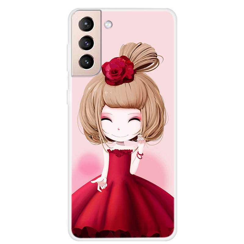 

Pattern Printing Flexible Anti-Drop TPU Phone Cover Case for Samsung Galaxy S21 4G/5G - Girl, Galaxy S21 5G