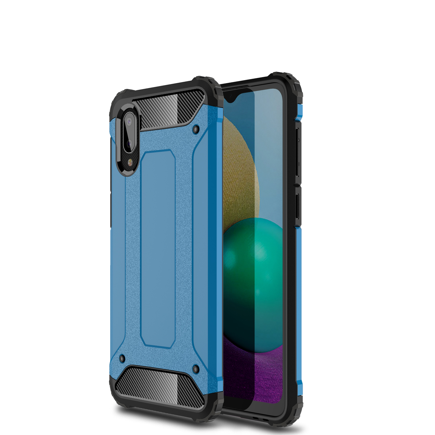 

Armor Guard Plastic + TPU Гибридный Корпус Телефона Для Samsung Galaxy A02 - Синий, Galaxy A02