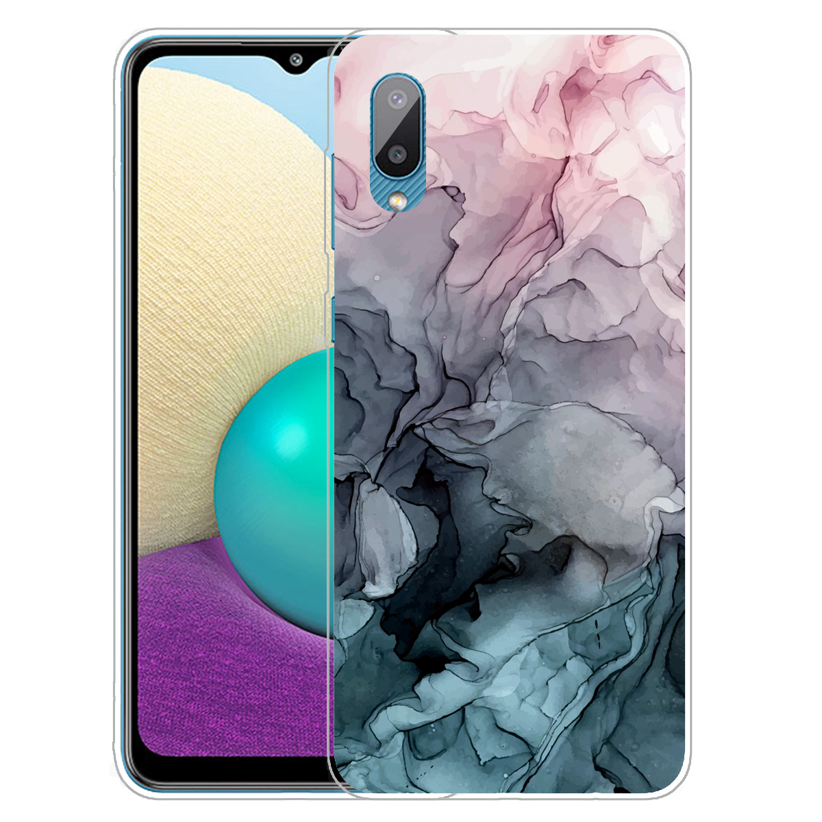 

Мраморная Печать Рисунка Гибкий Телефон TPU Чехол Для Samsung Galaxy A02 / M02 - Стиль А., Galaxy M02