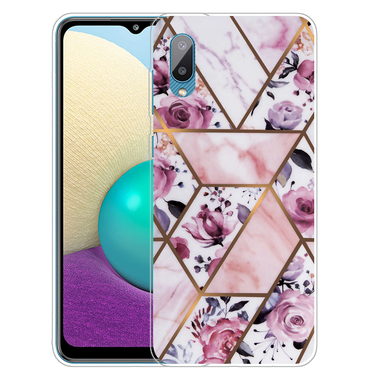 

Мраморная Печать Рисунка Гибкий Телефон TPU Чехол Для Samsung Galaxy A02 / M02 - Стиль М., Galaxy M02