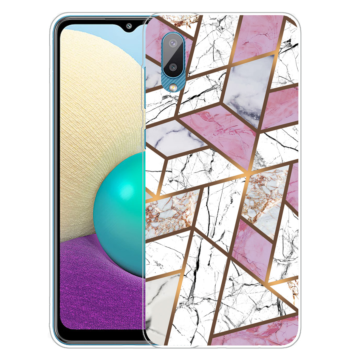 

Мраморная Печать Рисунка Гибкий Телефон TPU Чехол Для Samsung Galaxy A02 / M02 - Стиль N., Galaxy M02