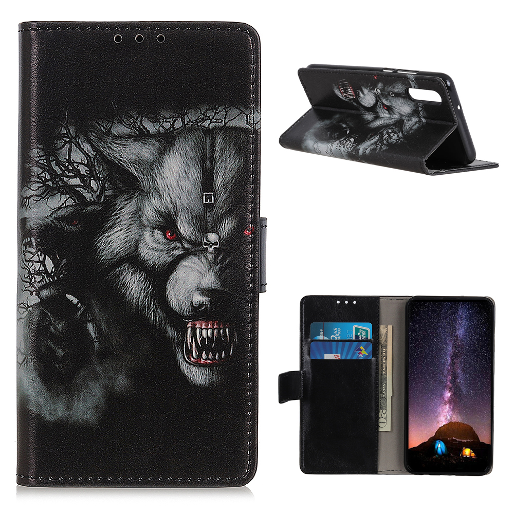 

Pattern Printing Wallet Stand Design Leather Phone Cover Shell for Samsung Galaxy A02 - Fierce Wolf, Galaxy A02