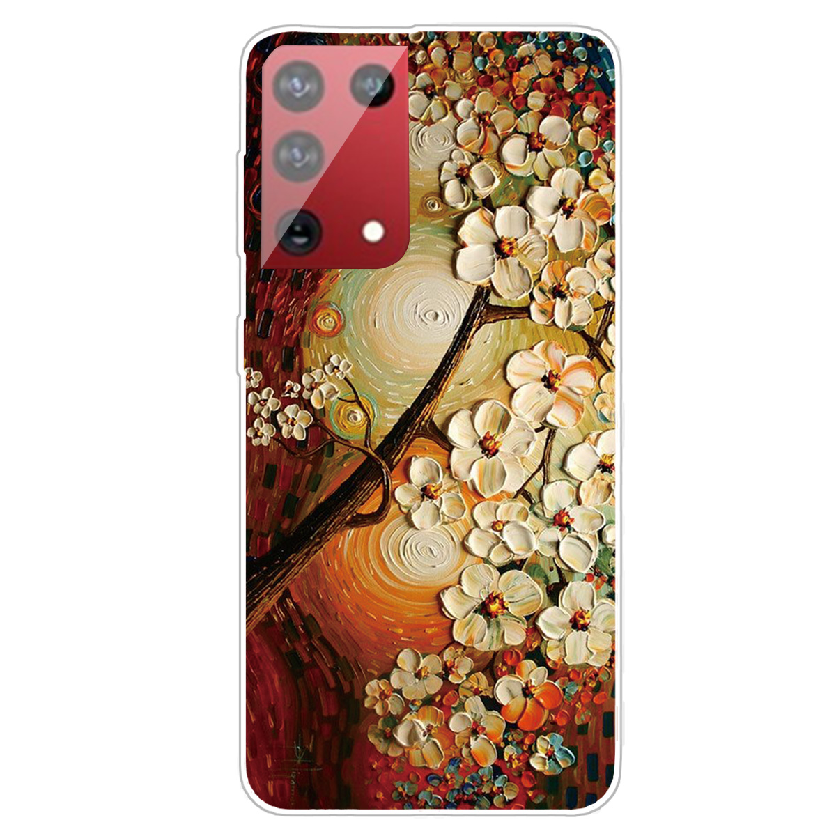 

Pattern Printing Flexible TPU Phone Case for Samsung Galaxy S21 Ultra 5G - White Flower, Galaxy S21 Ultra 5G