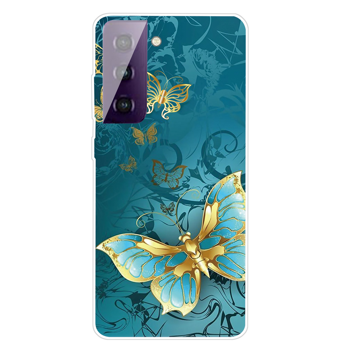

Pattern Printing Flexible TPU Phone Back Case for Samsung Galaxy S21 Plus 5G - Blue Butterfly, Samsung Galaxy S21+