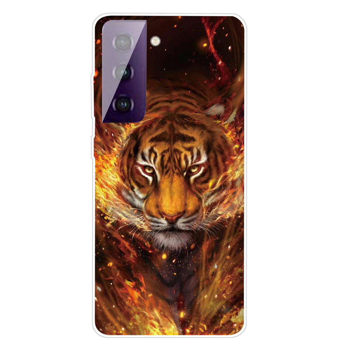 

Pattern Printing Flexible TPU Phone Back Case for Samsung Galaxy S21 Plus 5G - Tiger Face, Samsung Galaxy S21+