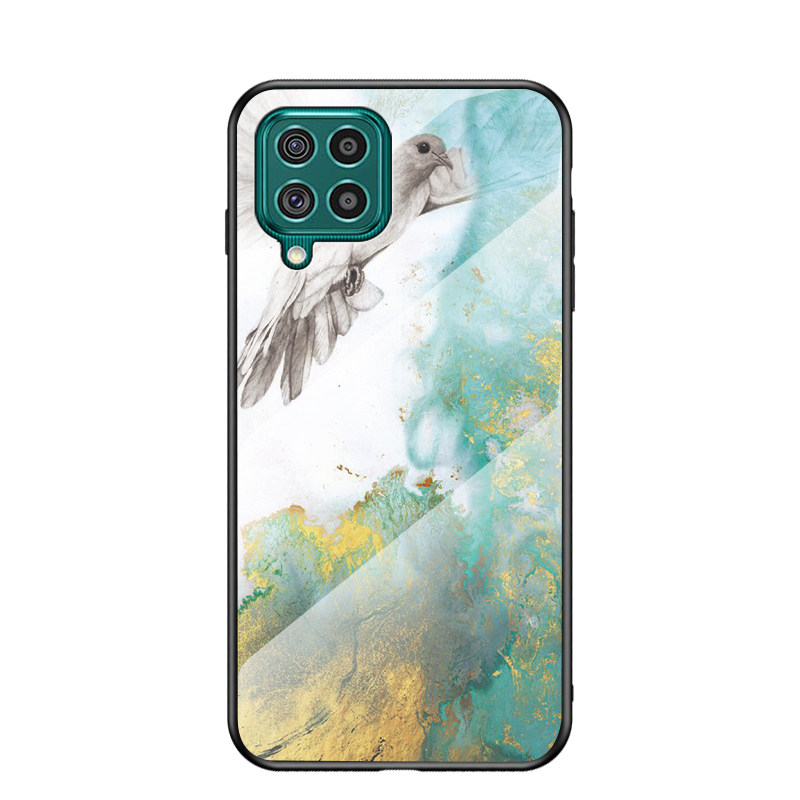 

Marbling Pattern Scratch Resistant Tempered Glass Hybrid Cell Phone Cover Case for Samsung Galaxy F62 - Flying Pigeon Marble, Samsung Galaxy F62