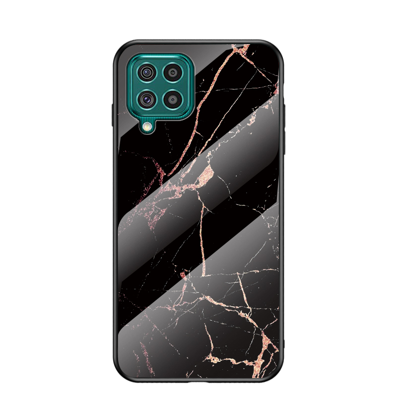 

Marbold Pattern Устойчива К Царапинам Закаленное Стекло Гибридное Соточное Покрытие Чехол Для Samsung Galaxy F62 - Черное Золото, Samsung Galaxy F62