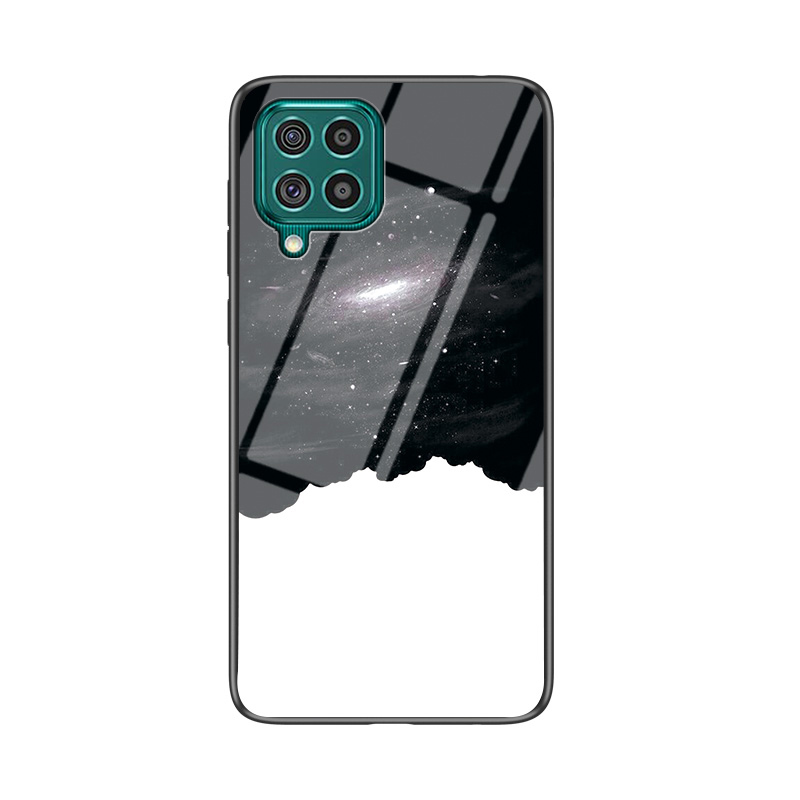 

Starry Sky Pattern Hybrid Glass + PC + TPU Phone Case Shell for Samsung Galaxy F62 - Cosmic Sky, Galaxy F62