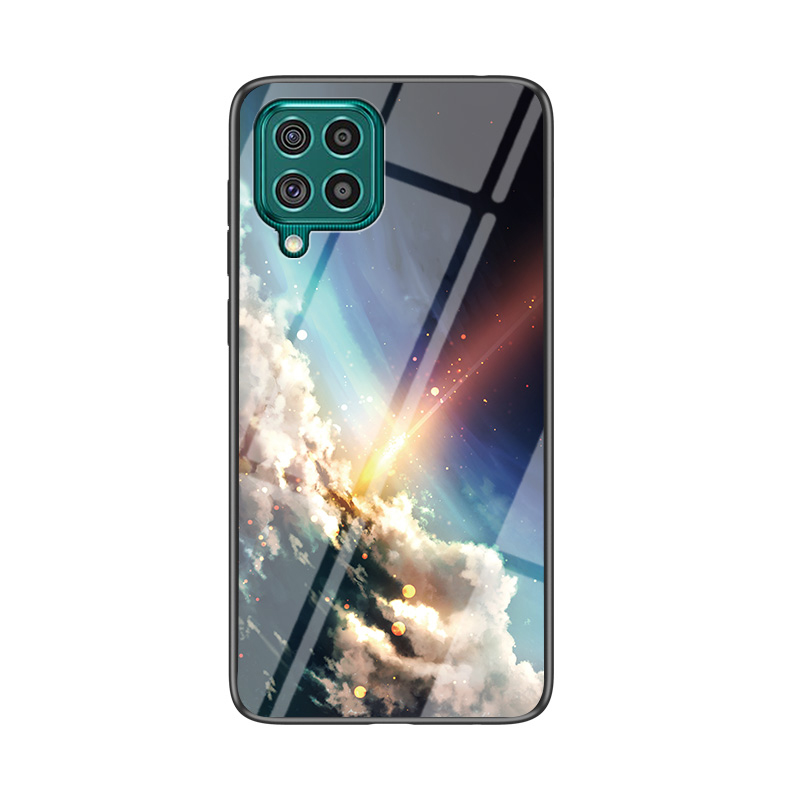 

Starry Sky Pattern Hybrid Glass + PC + TPU Phone Case Shell for Samsung Galaxy F62 - Meteor, Galaxy F62